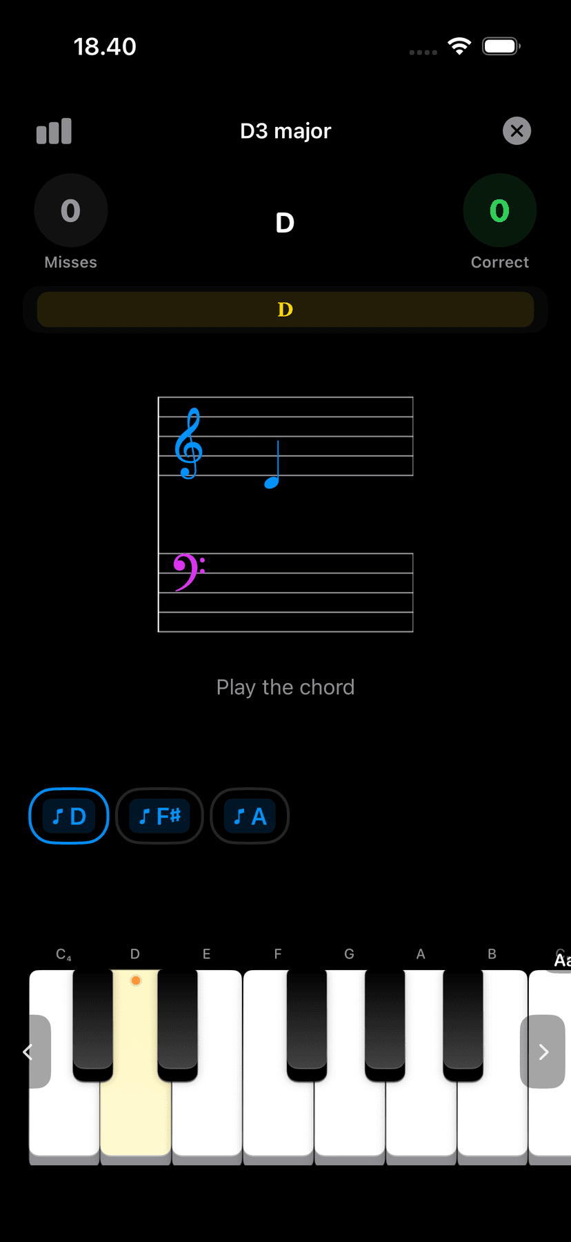 Chord arpeggio practice mode